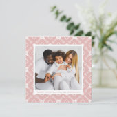 ピンクエレガントの北欧スノーフレーク模様の写真 シーズンカード (スタンド正面)