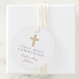 ピンクエレガントの台本の第1コミュニオンラウンド フェイバータグ