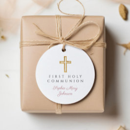 ピンクエレガントの台本の第1コミュニオンラウンド フェイバータグ