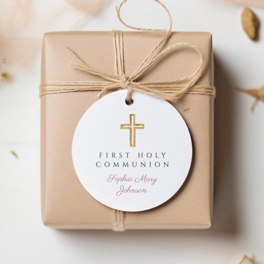 ピンクエレガントの台本の第1コミュニオンラウンド フェイバータグ