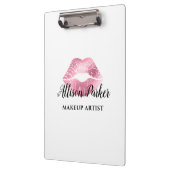 ピンクエレガントの唇メイクアップアーティスト クリップボード (左)
