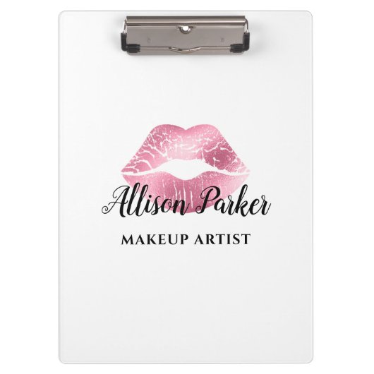 ピンクエレガントの唇メイクアップアーティスト クリップボード (正面)