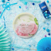 ピンクエレガントの夏バラ結婚ズ ペーパープレート (パーティー)