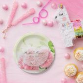 ピンクエレガントの夏バラ結婚ズ ペーパープレート (パーティー)