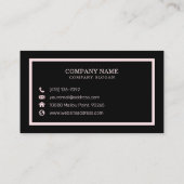 ピンクエレガントの大理石のピンクの枠 |名刺 名刺 (裏面)