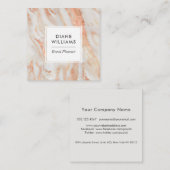 ピンクエレガントの大理石パターン スクエア名刺 (正面/裏面)