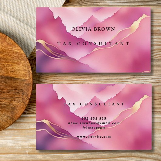 ピンクエレガントの大理石プロフェッショナル 名刺