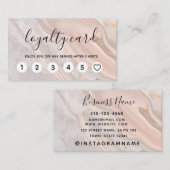 ピンクエレガントの大理石ロイヤリティカード 名刺 (正面/裏面)