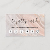 ピンクエレガントの大理石ロイヤリティカード 名刺 (正面)