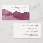 ピンクエレガントの大理石瑪瑙 名刺 (正面/裏面)
