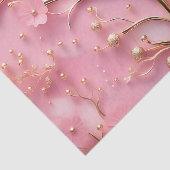 ピンクエレガントの大理石金ゴールドアクセント 薄葉紙 (詳細)