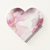 ピンクエレガントの大理石金ゴールド静脈パターン ノートブック (裏面)