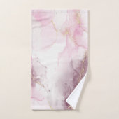 ピンクエレガントの大理石金ゴールド静脈パターン バスタオルセット (ハンドタオル)
