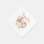 ピンクエレガントの小さなかぼちゃの女の子の赤ちゃんシャワー スタンダードカクテルナプキン (角)