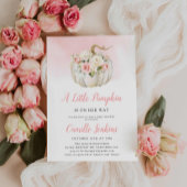 ピンクエレガントの小さなかぼちゃの女の子の赤ちゃんシャワー 招待状