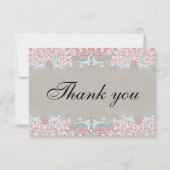 ピンクエレガントの巻物 サンキューカード (正面)