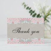 ピンクエレガントの巻物 サンキューカード (スタンド正面)