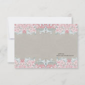 ピンクエレガントの巻物 サンキューカード (裏面)