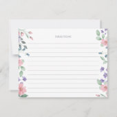 ピンクエレガントの庭の花 | レシピカード 招待状 (裏面)