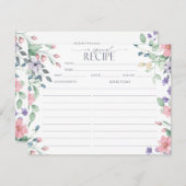 ピンクエレガントの庭の花 | レシピカード 招待状 (正面/裏面)