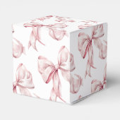 ピンクエレガントの弓の真珠の赤ちゃんシャワーの好意 フェイバーボックス (裏面サイド)