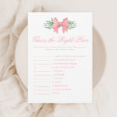 ピンクエレガントの弓は価格を推測する赤ちゃんシャワーゲーム 招待状