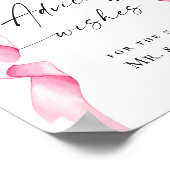 ピンクエレガントの弓アドバイスとウィーズ結婚のサイン ポスター (角)