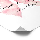 ピンクエレガントの弓カードとギフトサイン ポスター (角)