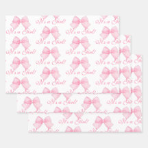 ピンクエレガントの弓コケット女の子ベビーシャワー