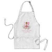 ピンクエレガントの弓ロゴのベーカリー用具 スタンダードエプロン (正面)
