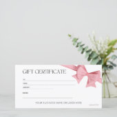 ピンクエレガントの弓ロゴギフト券 (スタンド正面)