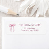 ピンクエレガントの弓差出人住所ラベル ラベル (インサイチュ)