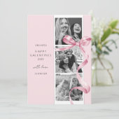 ピンクエレガントの弓3フォトガレンティンデイカード シーズンカード (スタンド正面)