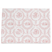 ピンクエレガントの彫刻フローラメダリオンとスワッグ ラージペーパーバッグ (正面)