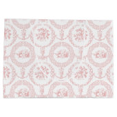 ピンクエレガントの彫刻フローラメダリオンとスワッグ ラージペーパーバッグ (裏面)