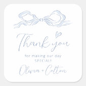 ピンクエレガントの手引き弓ありがとうござ結婚う スクエアシール (正面)