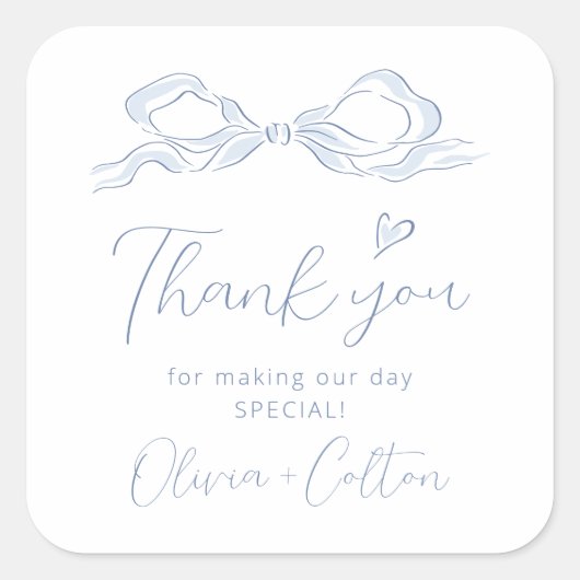 ピンクエレガントの手引き弓ありがとうござ結婚う スクエアシール (正面)