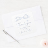 ピンクエレガントの手引き弓ありがとうござ結婚う スクエアシール (封筒)