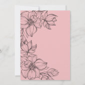 ピンクエレガントの手描きフローラ結婚式招待状 招待状 (裏面)