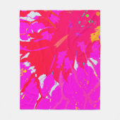 ピンクエレガントの抽象芸術パターン フリースブランケット (正面)