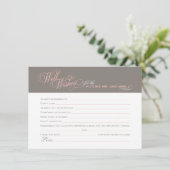 ピンクエレガントの暖かい灰色のブライダルシャワーウェルウィッシュ アドバイスカード (スタンド正面)