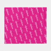 ピンクエレガントの書パーソナライズされた道のリピート名 フリースブランケット (正面(横))