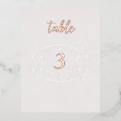 ピンクエレガントの書結婚跡の表番号 箔招待状ポストカード (正面)