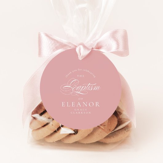 ピンクエレガントの書道バプテスマ フェイバータグ