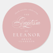 ピンクエレガントの書道バプテスマ ラウンドシール (正面)