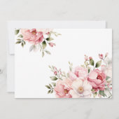 ピンクエレガントの書道フローラベビー写真誕生 案内状 (裏面)