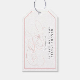 ピンクエレガントの書道ブライダルシャワーありがとう ギフトタグ