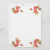 ピンクエレガントの木が赤ちゃんシャワーを咲く 招待状 (裏面)