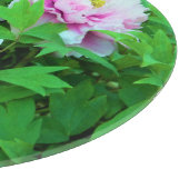 ピンクエレガントの木の牡丹の花と黄色の中心 カッティングボード (角)