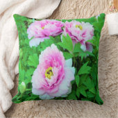 ピンクエレガントの木の牡丹の花と黄色の中心 クッション (ブランケット)